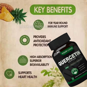 כמוסות קוורצטין של Ausreson, תוספי תזונה, תמצית סופורה טבעית, אבץ, פיסטין, ויטמין, 500 מיליגרם, כמוסות קוורצטין - Product Image 2