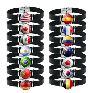 Bracelet en cuir Tournoi de football États-Unis-Mexique 2026 – Vente en gros, Bijou Souvenir Populaire Transfrontalier, Style Unisexe Polyvalent - Product Image 1