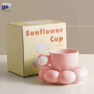 Nordisches Klassisches Niedliches Umweltfreundliches Porzellan Luxus Kaffee- & Teetassen-Set mit Blumendesign - Personalisiertes Logo Geschenk - Product Image 6
