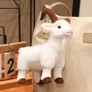 Peluche de <span class=keywords><strong>Cabra</strong></span> <span class=keywords><strong>con</strong></span> <span class=keywords><strong>Cuernos</strong></span> de Pana Texturizados, Animal de Peluche en Dos Tamaños, Tamaño Pequeño Puede Usarse como Llavero, Regalo de Cumpleaños - Product Image 3
