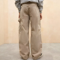 OEM Pantalon décontracté pour homme en toile épaisse d'été, coupe droite, imprimé à la taille, en coton, avec rivets et décorations à rayures, effet froissé, service OEM