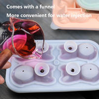 Moule à glaçons en silicone platine pour cocktails, bac à glaçons de qualité alimentaire, boîte à glaçons sphériques