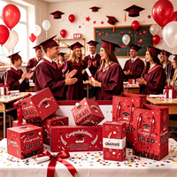 Boîtes cadeaux de Noël Estivaux en papier d'art rouge avec argent surprise pour les fournitures de fête de Noël