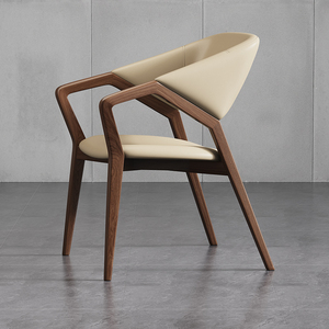 Dining Chair Wooden Armchair With <b>Backrest</b> For Home Office Meeting Use - Product Image 2