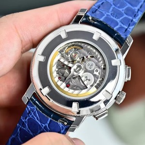 Montre mécanique de luxe haut de gamme pour homme, cadran noir, boîtier en acier argenté, calendrier complet, fonction phase de lune, nouvelle montre pour homme 2026 - Product Image 4
