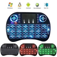 Clavier sans fil miniature Haoyu 2.4G I8, souris aérienne, télécommande rétroéclairée pour Android TV Box avec anglais, russe, espagnol, français