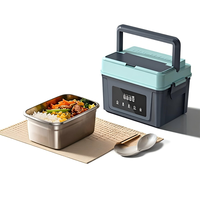 Boîte à lunch électrique thermique sans fil pour la pêche en plein air, les étudiants, les conducteurs - Intelligente et portable, 1,3-1,5 L, avec pot intérieur en acier inoxydable 304