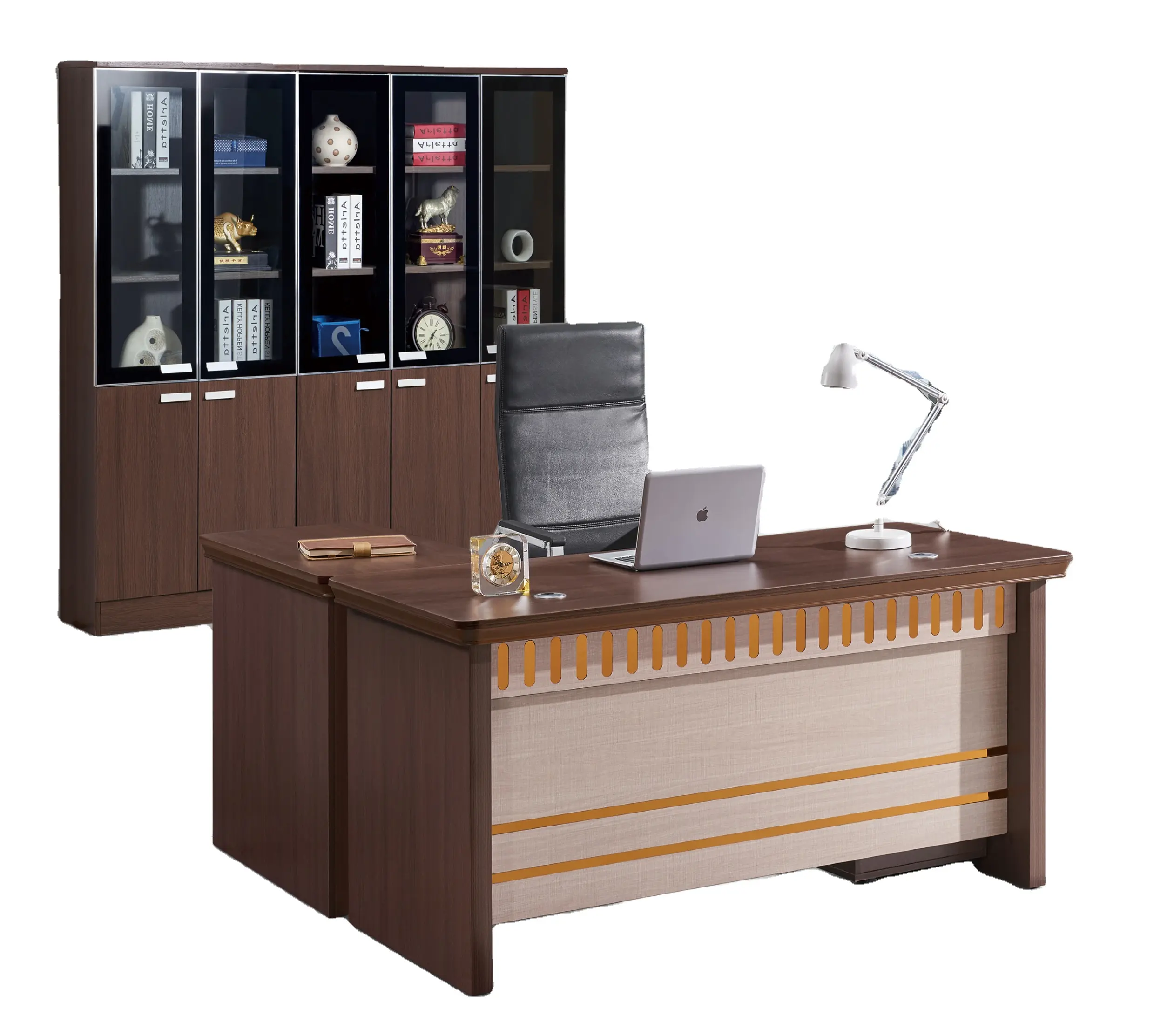 Mobili per ufficio in legno di lusso scrivania direzionale nuovo design moderno tavolo da ufficio allungabile a forma di L