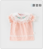 Robe d'été en dentelle de style européen pour petite fille, robe à volants pour bébé, tenue décontractée en coton pour enfants