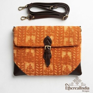 Mustard Block Print Sling <b>Bag</b> Wholesale Handmade Crossbody Messenger Purse Leather Strap <b>Boho</b> Shoulder <b>Bag</b> Export India - Product Image 5