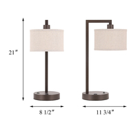 Lampe de bureau de lecture personnalisée Lampe de chevet en fer USB pour salon