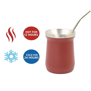 Taza <span class=keywords><strong>Mate</strong></span> de Acero Inoxidable de 240 ml, Doble Capa de Acero Inoxidable al Vacío, Color y Logotipo Seleccionables - Product Image 2