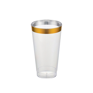5oz Clear PS Plastic Stemless <span class=keywords><strong>para</strong></span> copas de champán con borde dorado <span class=keywords><strong>Vasos</strong></span> de cóctel desechables <span class=keywords><strong>para</strong></span> fiestas, bodas y eventos - Product Image 3