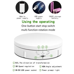Giá rẻ Mini 14.6cm USB điện hiển thị gian hàng đứng với gương video chụp ảnh chụp Prop 360 độ xoay bàn xoay - Product Image 5
