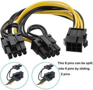 GPU Molex PCI-E Express PCIe PCI-E 6-Pin 8-Pin auf <span class=keywords><strong>2</strong></span> x Dual PCI-E 8-Pin (6+<span class=keywords><strong>2</strong></span>) Stecker Grafikkarten-Splitter-Hub Stromkabel - Product Image 3