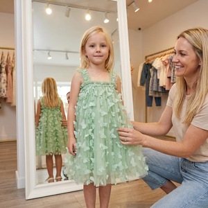 Abito di Lusso per Bambine <span class=keywords><strong>con</strong></span> Ricamo a Farfalla, <span class=keywords><strong>Vestito</strong></span> in Tulle per Matrimoni e Banchetti, Abito da Festa alla Moda per Bambine - Product Image 4