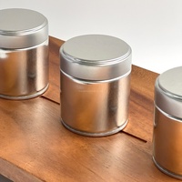Boîte personnalisée en fer blanc brossé argenté brillant de 30g, 50g, 100g avec couvercle à vis scellé, pour thé matcha, poudre, capsules, aliments, collations et sucre, de qualité alimentaire