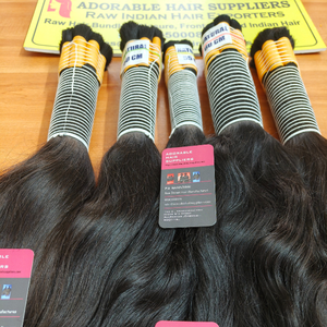 Máquina de venta de extensiones de cabello humano indio crudo, mechones de trama doble, Natural cabello ondulado, proveedor y fabricante directo - Product Image 5