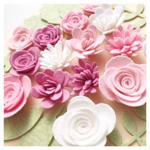 Crea il tuo kit di fiori in feltro fai-da-te 3d con coriandoli rosa personalizzati fatti a mano - Product Image 3