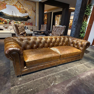 כיסא תעשייתי רטרו יוקרתי בסגנון טייסים עם תכונת קירור לסלון, חדר שינה, חדר אוכל, וילה, מלון, משרד ביתי - ריהוט מעור - Product Image 4