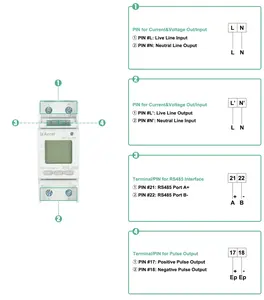 Acrel Giữa Adl200 Monophase Modbus Duy Nhất Giai Đoạn Din Đường Sắt Năng Lượng Đồng Hồ Điện Cho Giám Sát Điện Hệ Thống CE-MID