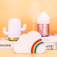 Diffuseur d'huiles essentielles USB écologique, humidificateur en plastique, nuage arc-en-ciel, aromathérapie, nébuliseur ultrasonique, design mignon, lumière LED