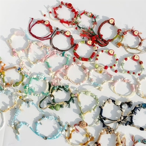 Bijoux de style ethnique, accessoires en céramique de Jingdezhen, bracelets tissés, <span class=keywords><strong>anime</strong></span>, faits à la main, style tibétain - Product Image 1