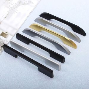 Poignées de meuble modernes en alliage d'aluminium noir et or pour armoires de chambre, poignées longues de cuisine, tirants de placard, boutons de commode, poignées de porte de meuble - Product Image 5