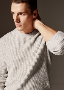 Pull ras du cou épais en mélange d'avoine pour homme, tricot lourd style Shaker, chaud pour l'hiver - Product Image 3