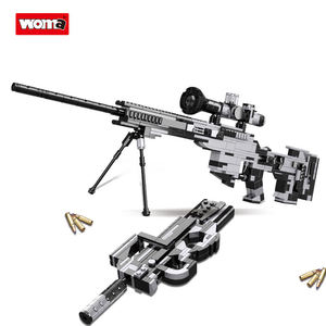 WOMA TOYS C0172 657pcs kids plastic brick gun toy sniper p90 m416 qbz mini micro building block set gun - Product Image 3
