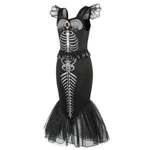 Nouveaux enfants 'Crâne noir imprimé sirène princesse fille déguisement <span class=keywords><strong>pour</strong></span> <span class=keywords><strong>Halloween</strong></span> - Product Image 3