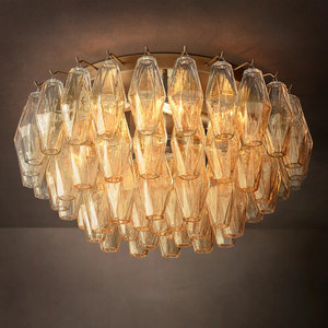 24" Murano Clear Glass Flush Mount Chandeliers For Living Room Bedroom Luxury Design Hotel Room Round Modern Glass Ceiling Lamps - Product Image 2