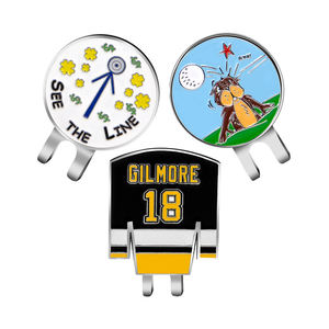 Marqueur de balle de golf magnétique type jeton de poker avec clip pour chapeau, livraison rapide - Product Image 1