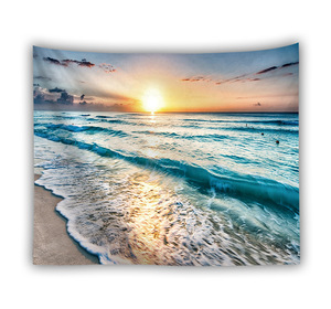 Tapiz de Paisaje Marino, Cielo Azul, Playa, Palmera de Coco, Naturaleza Tropical, Tapiz para Colgar en la Pared de la Sala de Estar - Product Image 3