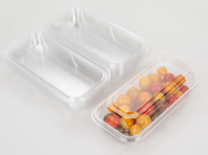 Wholesale Disposable PET Plastic <strong>Rectangular</strong> Lunch Box Microwave Safe Take-Away Food Tray Sandwich Cake Pizza Blister Packaging - Product Image 3