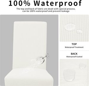 Fundas de Silla Jacquard Sólidas de Lujo Disponibles en Muestra, Elásticas, Suaves y Cómodas, Talla Única, Color Personalizado, Poliéster - Product Image 3