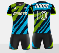 Set Jersey Sepak Bola Polyester Full-print Lintas Negara Unisex, Sablon Heat-transfer, Pinggang Elastis, Cepat Kering, Dewasa