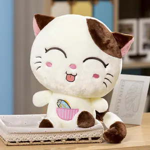 Yumuşak ve sevimli doldurulmuş oyuncak çocuk promosyon toptan özelleştirilmiş logo doldurulmuş oyuncak peluş kediler