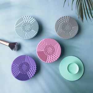 Makeup <b>Brush</b> Cleaning Tool Round Suction-Cup Silicone <b>Scrubbing</b> Pad with Wash Mat - Product Image 3