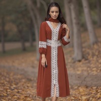 Nouvelle Robe Décontractée Élégante d'Abaya Imprimée pour Femmes Musulmanes du Moyen-Orient en Gros
