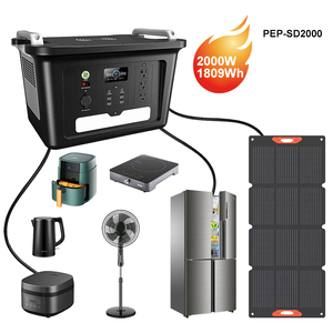 Best Selling 2000W 1809Wh Off-Grid Solar Power Station LiFePO4 EU Plug <b>Cigar</b> Flashlight for Outdoor Camping Emergency Po - Product Image 2