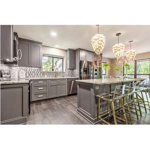 خزائن مطبخ بيضاء حديثة مصنعة في قوانغتشو للتصدير إلى المملكة المتحدة - Product Image 1