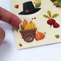 Autocollants de Thanksgiving en direct d'usine, impression personnalisée de logo découpé, étiquettes en vinyle imperméables pour les supermarchés et l'emballage de produits