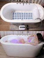 Alfombrilla de Baño de Burbujas de PVC, Colorida, Silenciosa, con Luces de Hidroterapia, Control Remoto, 6 Velocidades Ajustables, Burbujas Duraderas