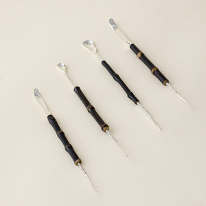 Porcelain Records Handmade Purple Bamboo Handle <b>Tea</b> Spoon Silver Plated Retro Tin <b>Tea</b> <b>Set</b> Accessories - Product Image 1