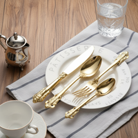 Ensemble de couverts en acier inoxydable ZK250118, cuillère et fourchette dorées, couteau de table, ensemble de couverts en acier inoxydable