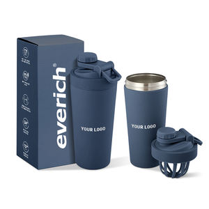 スポーツBPAフリーシェーカーカップカスタムロゴシェーカーカップ二重壁ステンレス真空シェーカーカップジムタンパク質 - Product Image 1