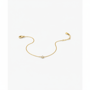 สร้อยข้อมือแฟชั่นลดอาการแพ้ของดอกบัวพร้อมไพลินที่ปลูกในห้องปฏิบัติการและนำกลับมาใช้ใหม่ - Product Image 1