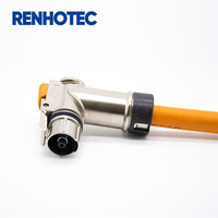 Connecteur magnétique haute tension EV 300A Prise 1 broche Angle droit