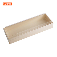 Boîte de pâtisserie en bois biodégradables, emballage avec fenêtre transparente pour pâtisserie, Mini gâteau à donuts, vente en gros, 10 pièces